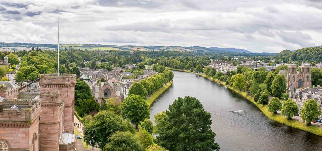 The city of Inverness and the views along the River Ness